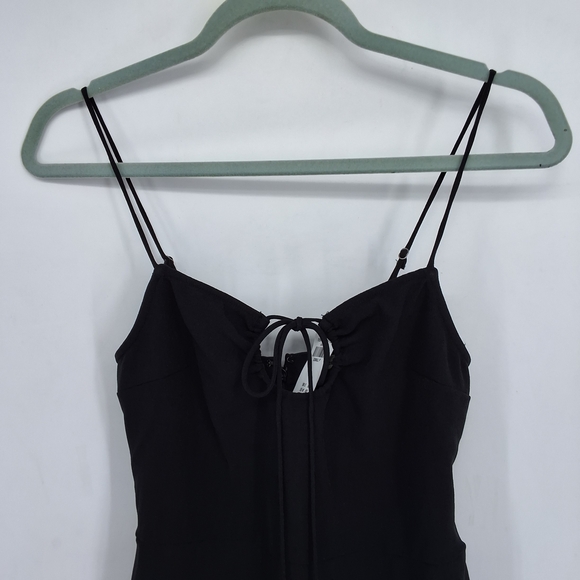 Abercrombie & Fitch Black Midi Dress with Tie Detail - Picture 2 of 7